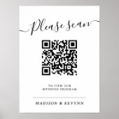 Programme de mariage QR Code Poster (Devant)