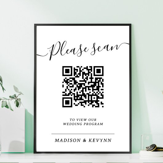 Programme de mariage QR Code Poster