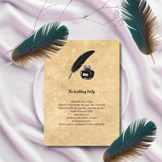 Programme de mariage Quill gothique