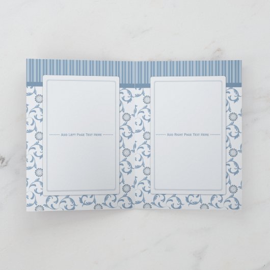 Programme de mariage, rayures bleu-clair et (Intérieur)