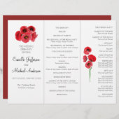 Programme de mariage Red poppies (Devant / Derrière)