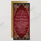 programme de mariage régal rouge rustique (Devant / Derrière)