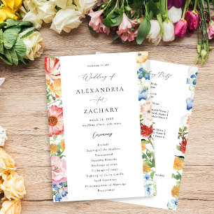 Programme de mariage Ressort multicolore Florals