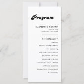 Programme de mariage rétro élégant noir et blanc (Devant)