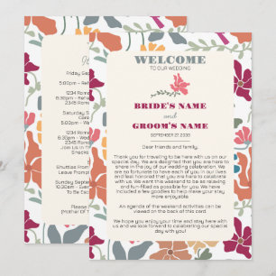 Programme de mariage rétro floral Boho Chic