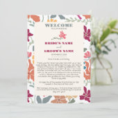Programme de mariage rétro floral Boho Chic (Debout devant)