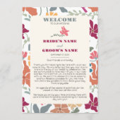 Programme de mariage rétro floral Boho Chic (Devant)