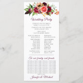 Programme de mariage Romance Florale Bohème (Dos)