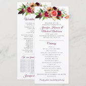 Programme de mariage Romance Florale Bohème (Devant / Derrière)