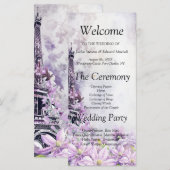 Programme de mariage Romance Lavande Tour Eiffel (Devant / Derrière)