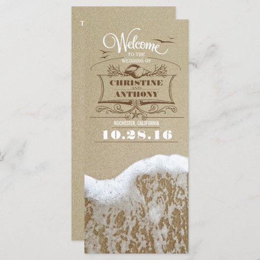 programme de mariage romantique à la plage avec mo (Devant / Derrière)