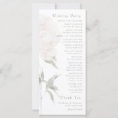 Programme de mariage romantique aux pivoines aux t (Dos)
