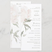 Programme de mariage romantique aux pivoines aux t (Devant / Derrière)