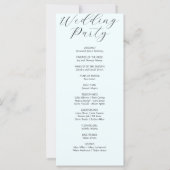Programme de mariage romantique blanc floral bleu (Dos)