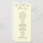 Programme de mariage romantique blanc floral jaune (Dos)