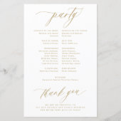 Programme de mariage romantique de typographie or  (Dos)