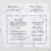 Programme de mariage romantique en marbre bleu (Devant / Derrière)