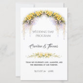 Programme de mariage romantique Freesia jaune cana (Devant)