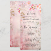 Programme de mariage romantique rose floral (Devant / Derrière)