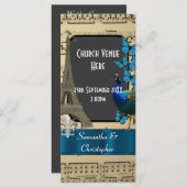 Programme de mariage romantique vintage Paris (Devant / Derrière)