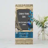 Programme de mariage romantique vintage Paris (Debout devant)