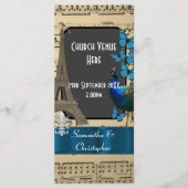 Programme de mariage romantique vintage Paris (Devant)