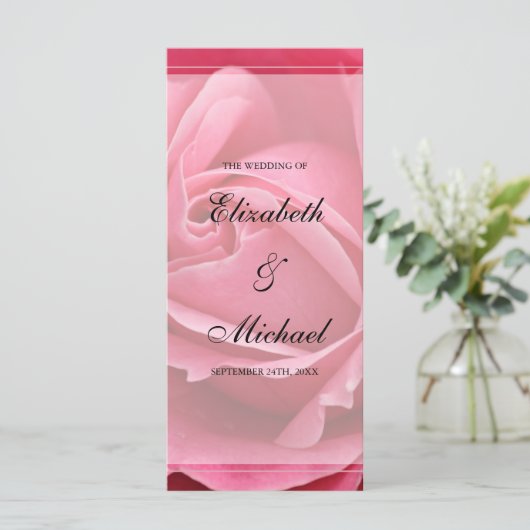 Programme de mariage rose (Debout devant)