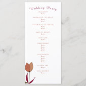 Programme de mariage rose amour fleur coeur (Dos)