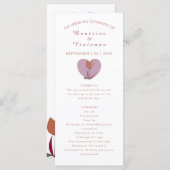 Programme de mariage rose amour fleur coeur (Devant / Derrière)