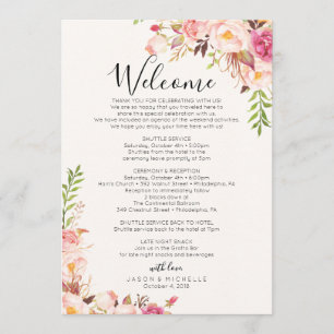 Programme de mariage Rose Antique - Agenda des inv