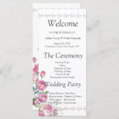 Programme de mariage rose aquarelle (Devant / Derrière)