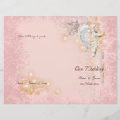 Programme de mariage rose blanc fantaisiste (Dos)
