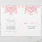Programme de mariage rose blanc plié (Devant)