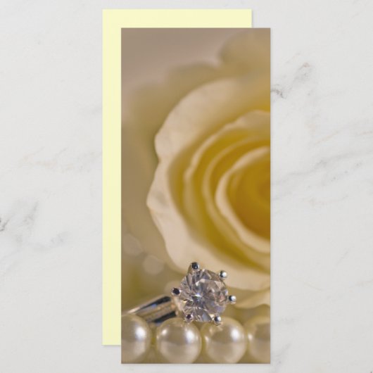 Programme de mariage Rose blanche, Anneau et Perle (Devant / Derrière)