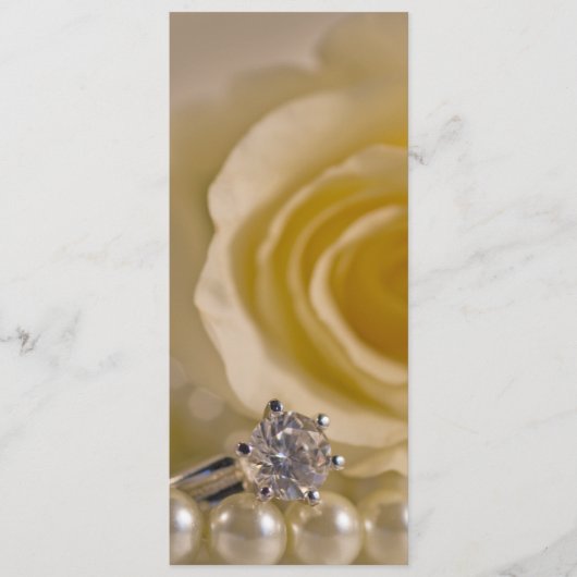 Programme de mariage Rose blanche et perles (Devant)