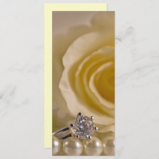 Programme de mariage Rose blanche et perles (Devant / Derrière)