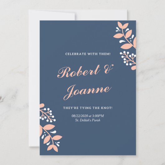 Programme de mariage rose bleu (Devant)