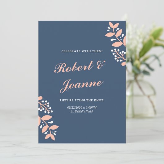 Programme de mariage rose bleu (Debout devant)