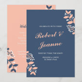 Programme de mariage rose bleu (Devant / Derrière)