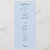 Programme de mariage Rose bleu clair et rose pâle (Dos)