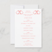 Programme De Mariage Rose Cloches Et Ruban (Dos)