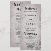 Programme de mariage Rose d'argent antique (Devant / Derrière)