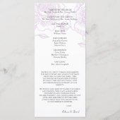 Programme de mariage rose dessiné à la main violet (Dos)