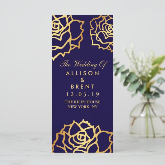 Programme de mariage Rose d'or - Bleu (Debout devant)