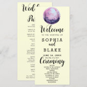 Programme de mariage rose et blanc Boho pleine lun (Devant / Derrière)