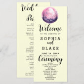 Programme de mariage rose et blanc Boho pleine lun (Devant / Derrière)