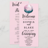 Programme de mariage rose et blanc Boho pleine lun (Devant / Derrière)
