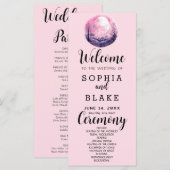 Programme de mariage rose et blanc Boho pleine lun (Devant / Derrière)