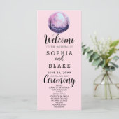 Programme de mariage rose et blanc Boho pleine lun (Debout devant)