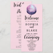 Programme de mariage rose et blanc Boho pleine lun (Devant / Derrière)